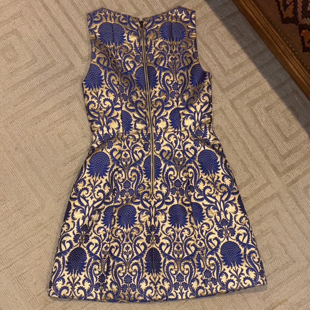 Alice + Olivia Blue and Gold Mini Dress - Picture 3 of 3